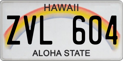 HI license plate ZVL604
