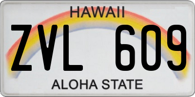 HI license plate ZVL609