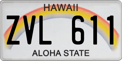HI license plate ZVL611