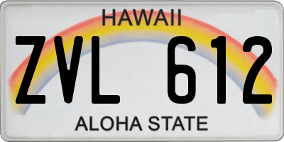 HI license plate ZVL612