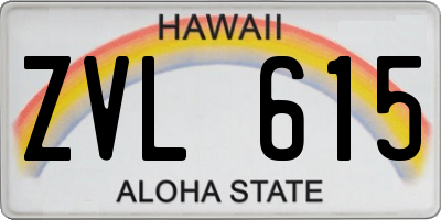 HI license plate ZVL615