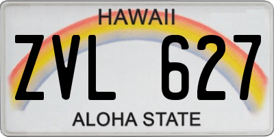 HI license plate ZVL627