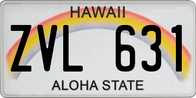 HI license plate ZVL631