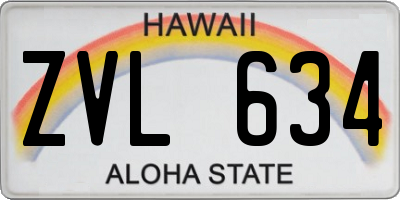 HI license plate ZVL634