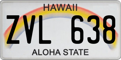 HI license plate ZVL638