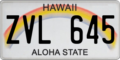 HI license plate ZVL645