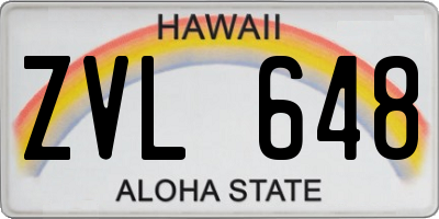 HI license plate ZVL648
