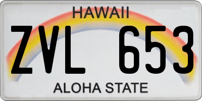 HI license plate ZVL653