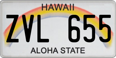 HI license plate ZVL655