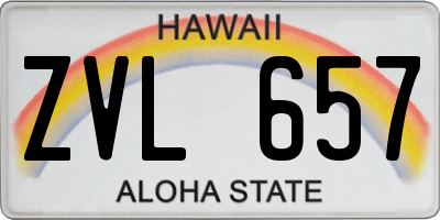 HI license plate ZVL657