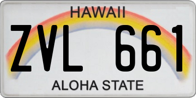 HI license plate ZVL661