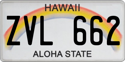 HI license plate ZVL662
