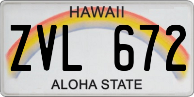 HI license plate ZVL672