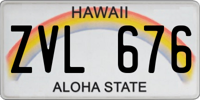 HI license plate ZVL676