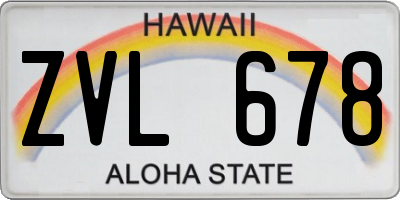 HI license plate ZVL678
