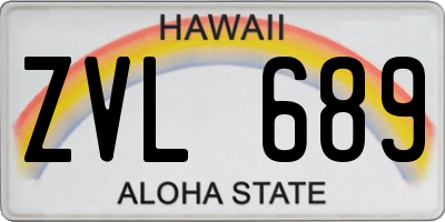 HI license plate ZVL689