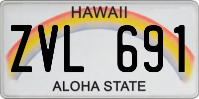 HI license plate ZVL691