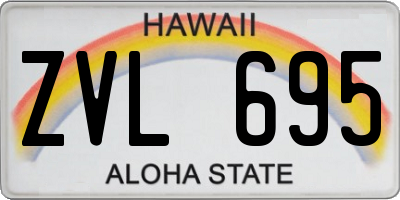 HI license plate ZVL695