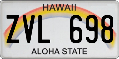 HI license plate ZVL698