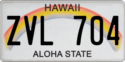 HI license plate ZVL704