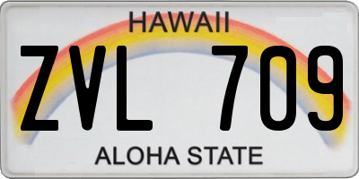 HI license plate ZVL709
