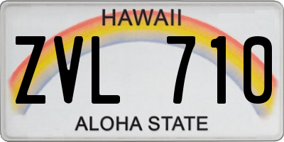 HI license plate ZVL710