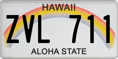 HI license plate ZVL711