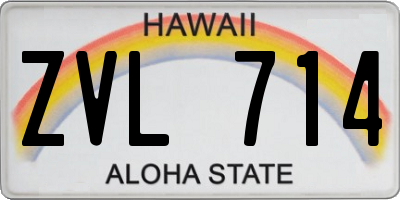 HI license plate ZVL714