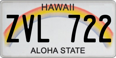 HI license plate ZVL722