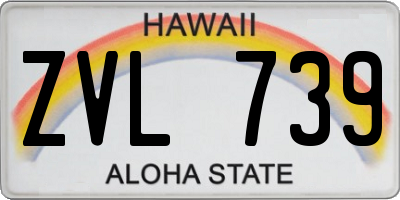HI license plate ZVL739