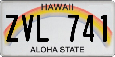 HI license plate ZVL741
