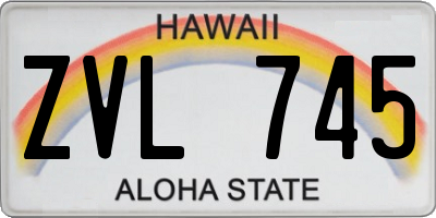 HI license plate ZVL745