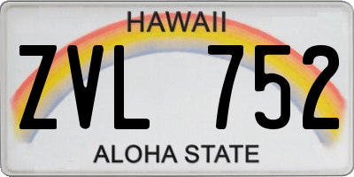 HI license plate ZVL752