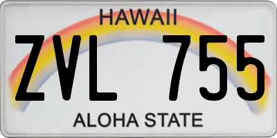 HI license plate ZVL755