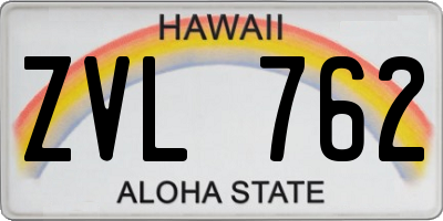 HI license plate ZVL762