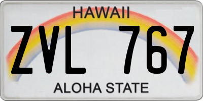 HI license plate ZVL767