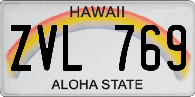 HI license plate ZVL769
