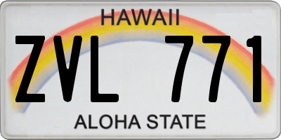 HI license plate ZVL771