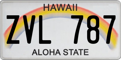 HI license plate ZVL787