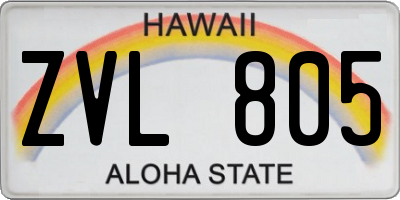 HI license plate ZVL805