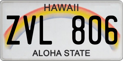 HI license plate ZVL806