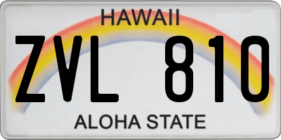 HI license plate ZVL810
