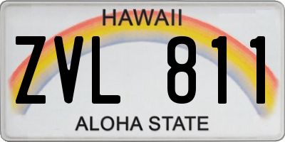 HI license plate ZVL811