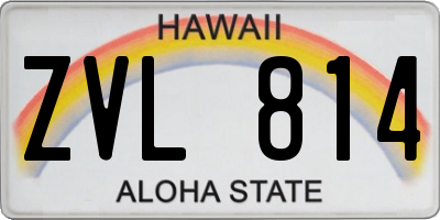 HI license plate ZVL814
