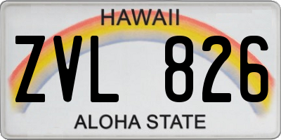 HI license plate ZVL826