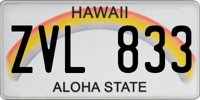 HI license plate ZVL833