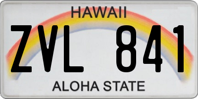 HI license plate ZVL841