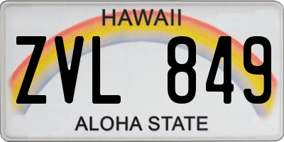 HI license plate ZVL849