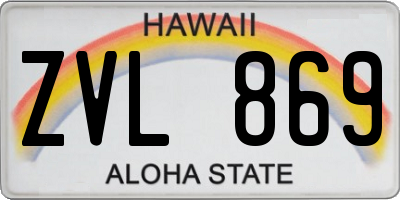HI license plate ZVL869