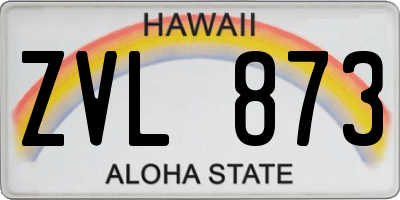HI license plate ZVL873